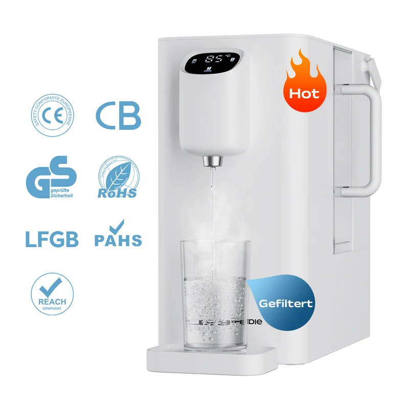 Ciarra x Susgreenable Heißwasserspender 4-in-1 umkehrosmoseanlage, 3 Sek. Heiß, Ohne Installation, Inklusive Filter, 3:1 Wassereffizienz | SGIWDR04-W