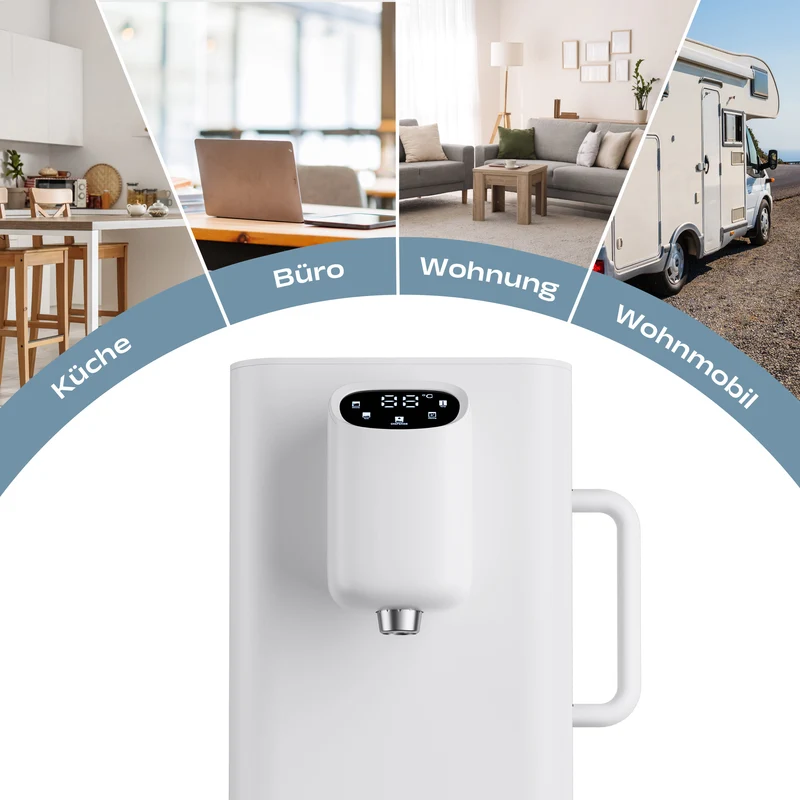 Ciarra x Susgreenable Heißwasserspender 4-in-1 umkehrosmoseanlage, 3 Sek. Heiß, Ohne Installation, Inklusive Filter, 3:1 Wassereffizienz | SGIWDR04-W