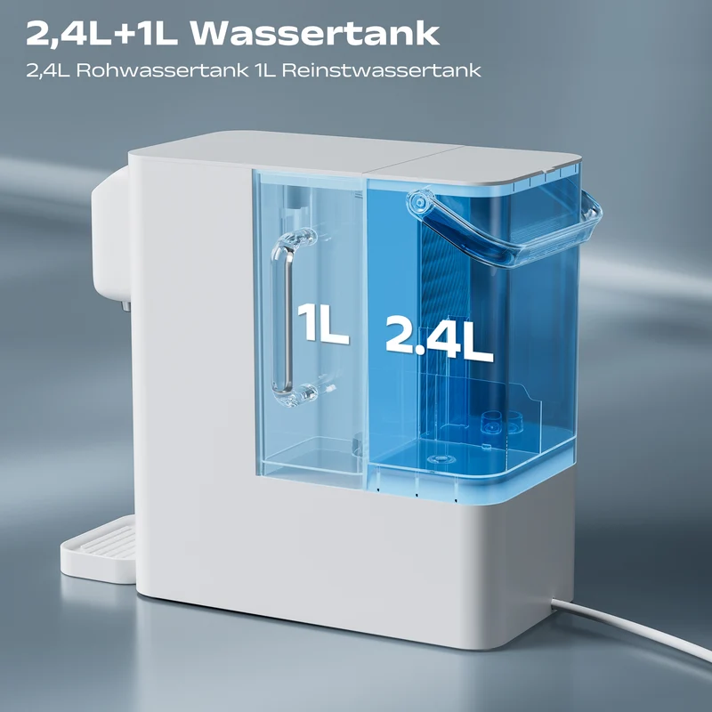 Ciarra x Susgreenable Heißwasserspender 4-in-1 umkehrosmoseanlage, 3 Sek. Heiß, Ohne Installation, Inklusive Filter, 3:1 Wassereffizienz | SGIWDR04-W