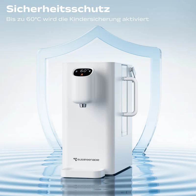 Ciarra x Susgreenable Heißwasserspender 4-in-1 umkehrosmoseanlage, 3 Sek. Heiß, Ohne Installation, Inklusive Filter, 3:1 Wassereffizienz | SGIWDR04-W