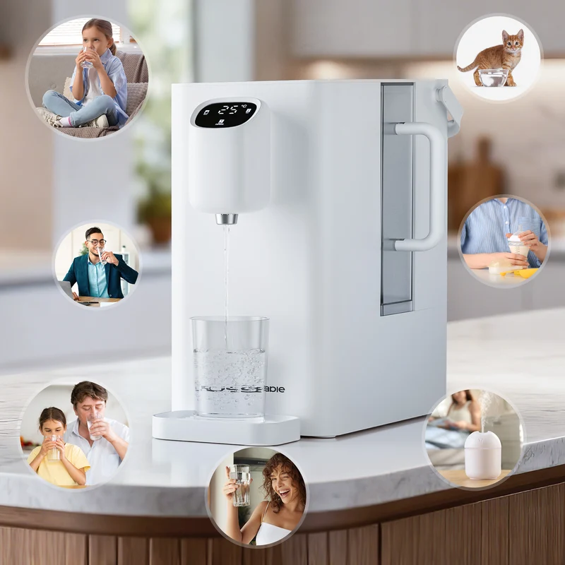 Ciarra x Susgreenable Heißwasserspender 4-in-1 umkehrosmoseanlage, 3 Sek. Heiß, Ohne Installation, Inklusive Filter, 3:1 Wassereffizienz | SGIWDR04-W