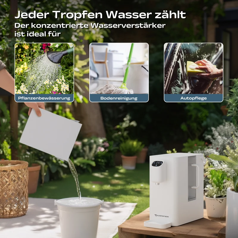 Ciarra x Susgreenable Heißwasserspender 4-in-1 umkehrosmoseanlage, 3 Sek. Heiß, Ohne Installation, Inklusive Filter, 3:1 Wassereffizienz | SGIWDR04-W