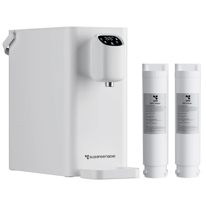 Ciarra x Susgreenable Heißwasserspender 4-in-1 umkehrosmoseanlage, 3 Sek. Heiß, Ohne Installation, Inklusive Filter, 3:1 Wassereffizienz | SGIWDR04-W