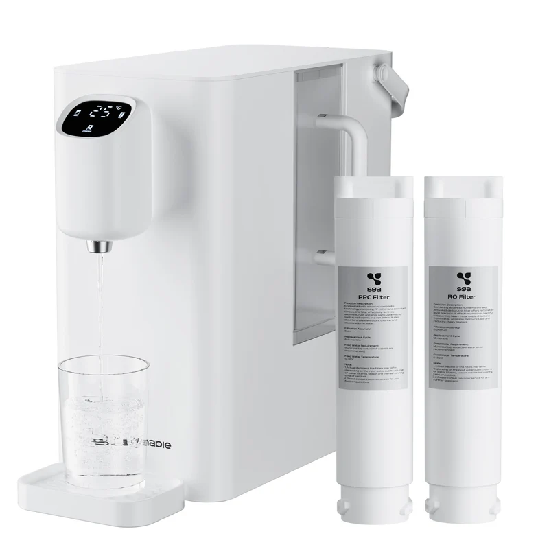 Ciarra x Susgreenable Heißwasserspender 4-in-1 umkehrosmoseanlage, 3 Sek. Heiß, Ohne Installation, Inklusive Filter, 3:1 Wassereffizienz | SGIWDR04-W