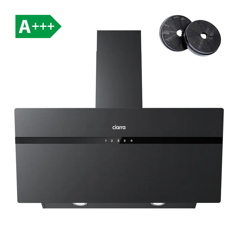 Ciarra Premium-Set: 90cm Wandhaube + 60cm Induktionskochfeld 4 Zonen