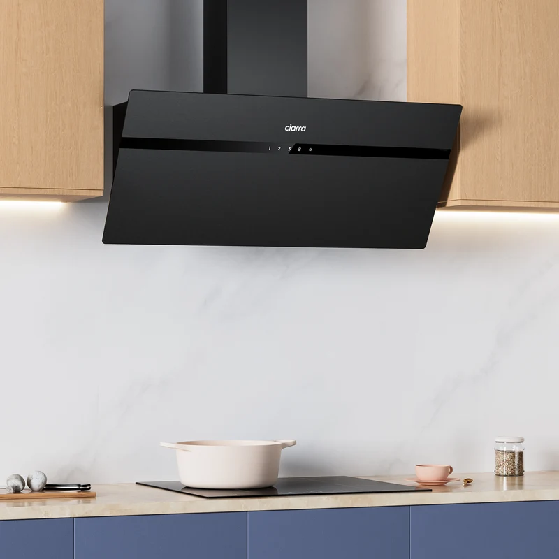 Ciarra Premium-Set: 90cm Wandhaube + 60cm Induktionskochfeld 4 Zonen