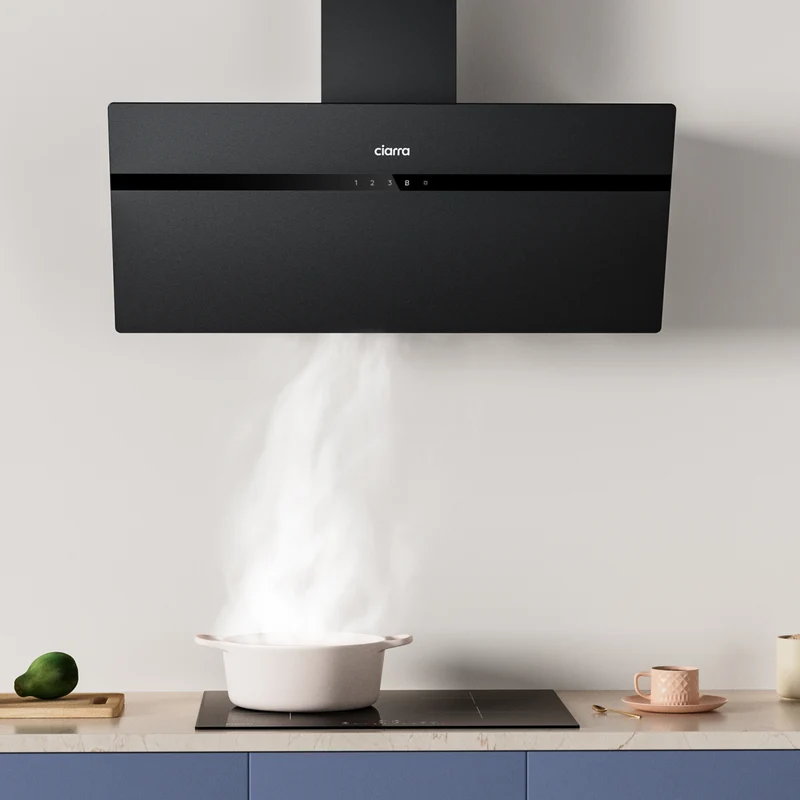 Ciarra Premium-Set: 90cm Wandhaube + 60cm Induktionskochfeld 4 Zonen