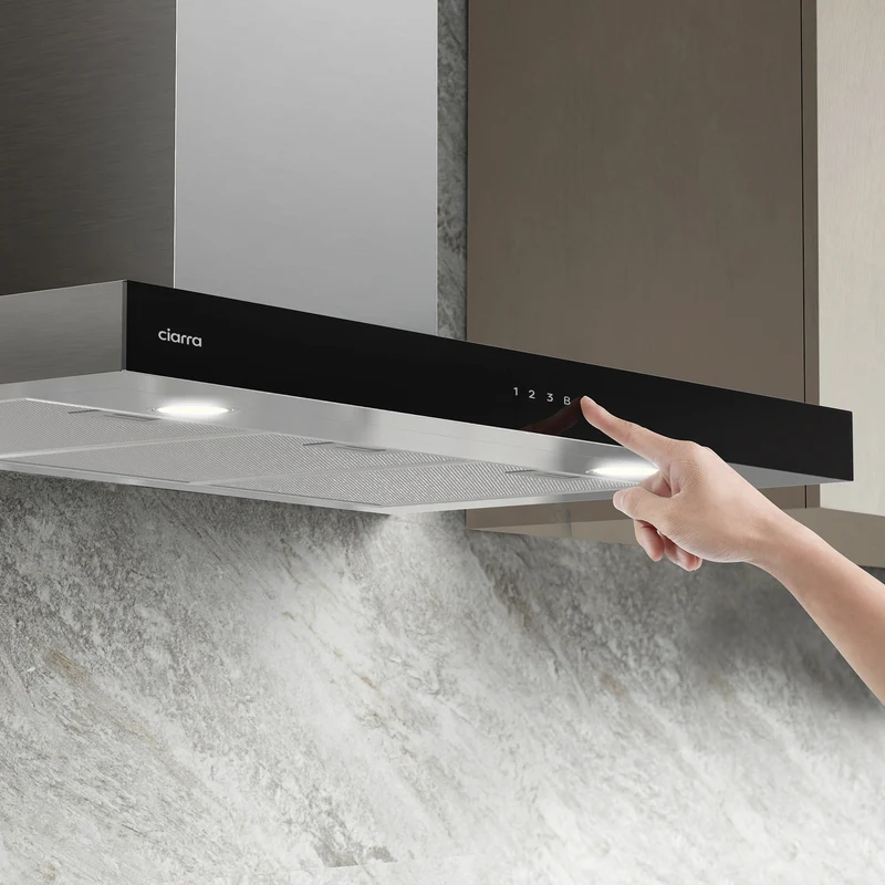 Ciarra Powerful-Set: 90cm Wandhaube + 60cm Induktionskochfeld 4 Zonen
