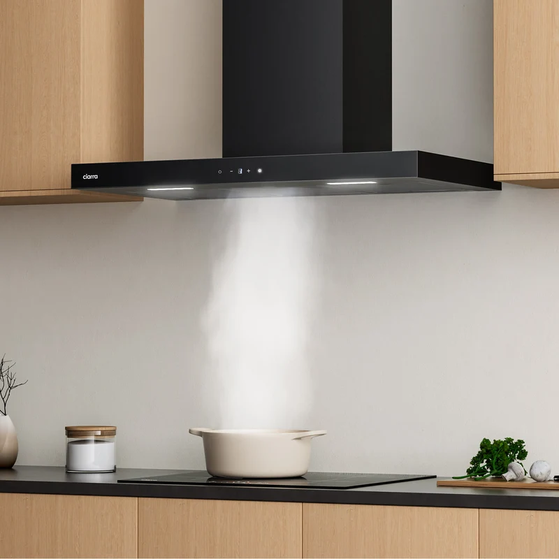 Ciarra Powerful-Set: 90cm Wandhaube + 60cm Induktionskochfeld 4 Zonen