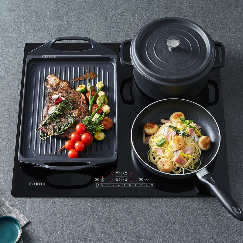 Ciarra Powerful-Set: 90cm Wandhaube + 60cm Induktionskochfeld 4 Zonen