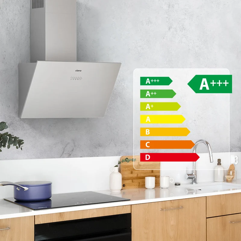 Ciarra 60cm Modern-Set: Wandhaube + 4-Zonen Induktionskochfeld