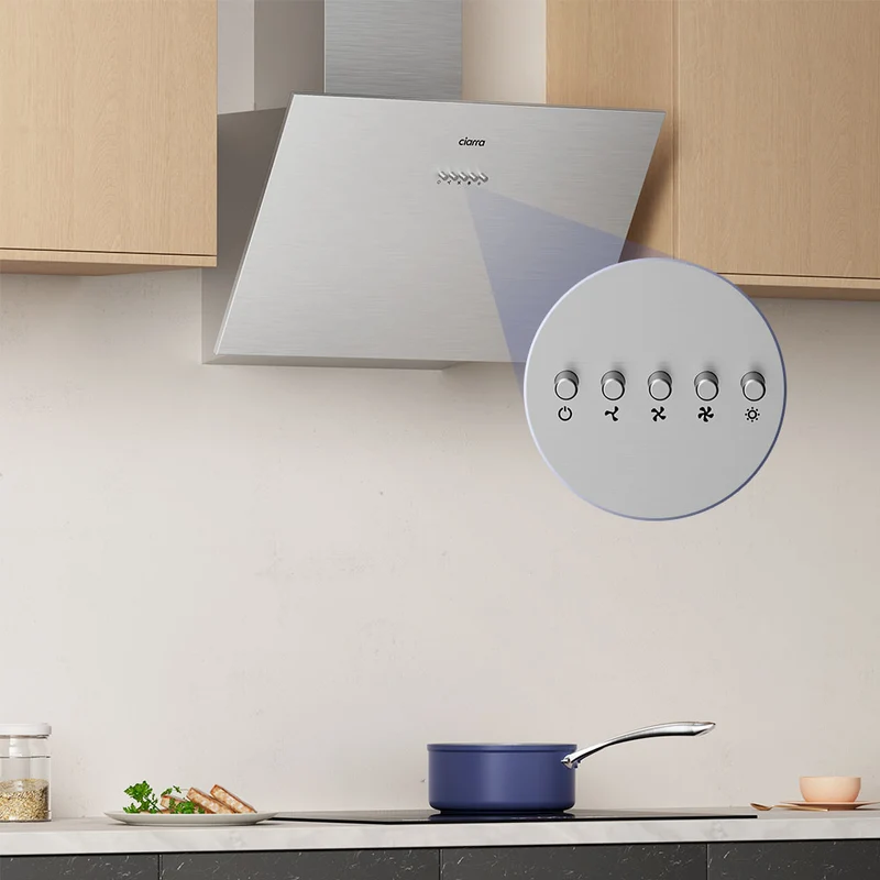 Ciarra 60cm Modern-Set: Wandhaube + 4-Zonen Induktionskochfeld