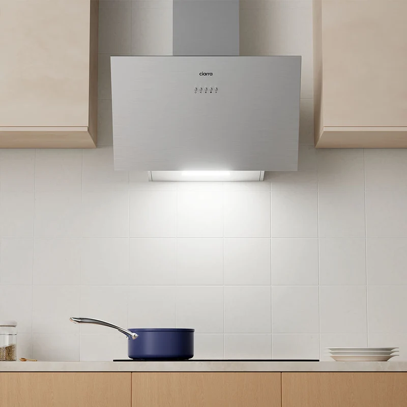 Ciarra 60cm Modern-Set: Wandhaube + 4-Zonen Induktionskochfeld