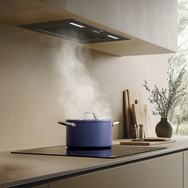 Ciarra 60cm Compact-Set: Einbauhaube + 3-Zonen Induktionskochfeld