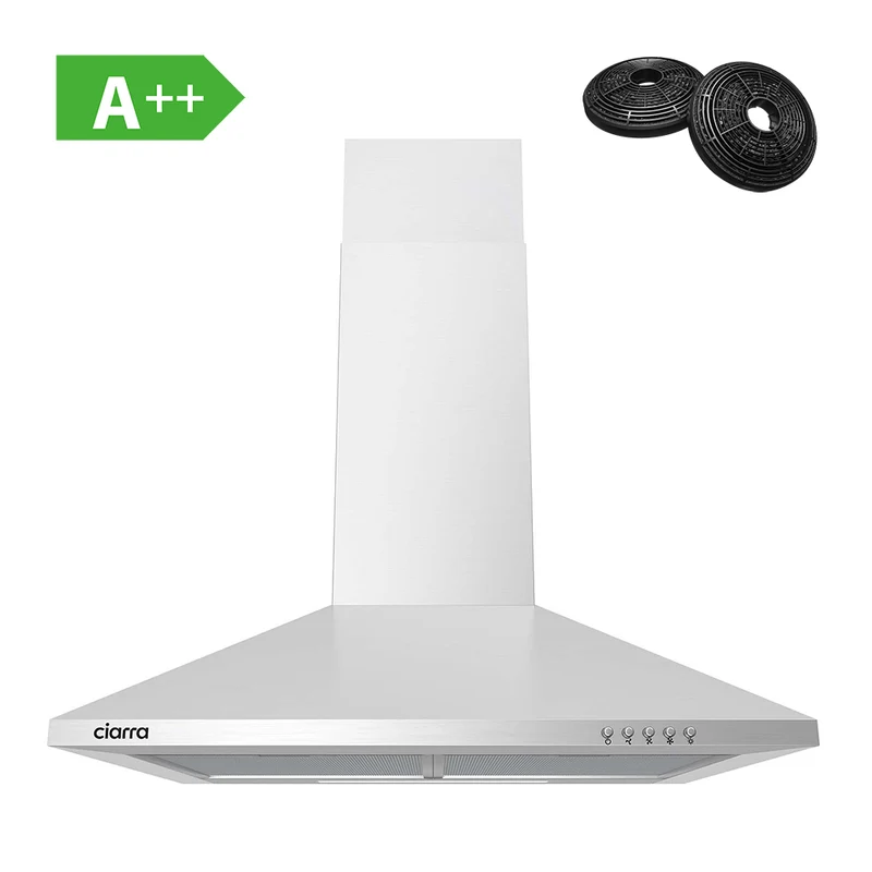 Ciarra 60cm Classic-Set: Wandhaube + 4-Zonen Induktionskochfeld