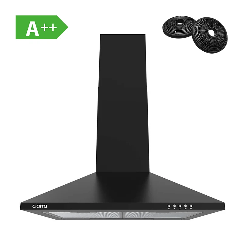 Ciarra 60cm Classic-Set: Wandhaube + 4-Zonen Induktionskochfeld