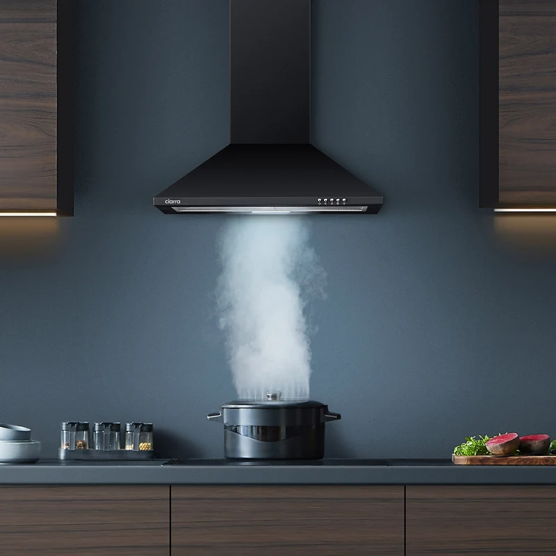 Ciarra 60cm Classic-Set: Wandhaube + 4-Zonen Induktionskochfeld