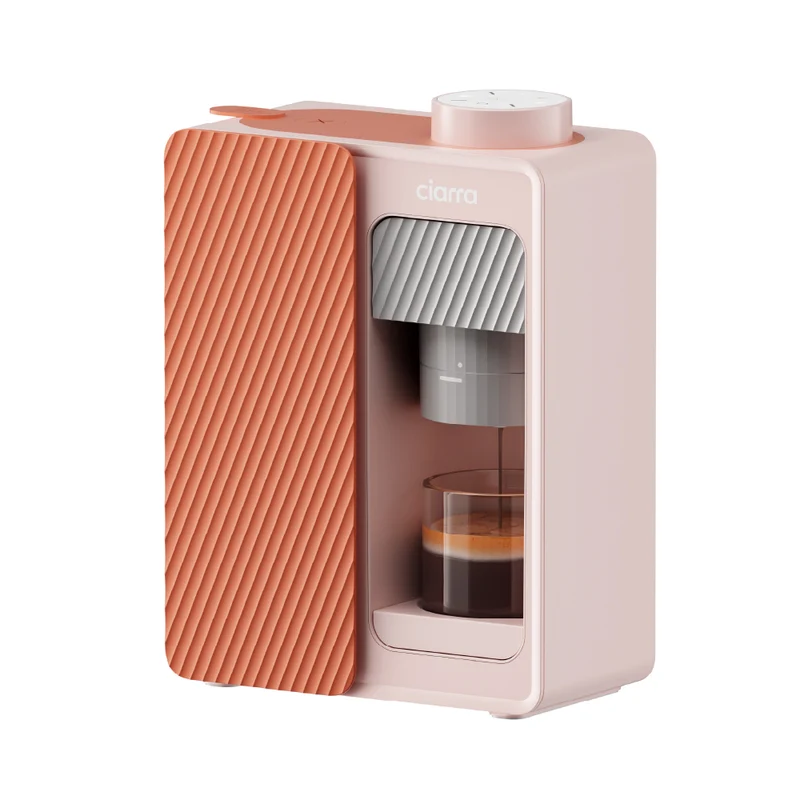 Ciarra BloomBox Kaffeemaschine Tragbare Espressomaschine 15 Bar, Umweltfreundlich Kapsellos, Zuhause & Outdoor | CBPCM551-P
