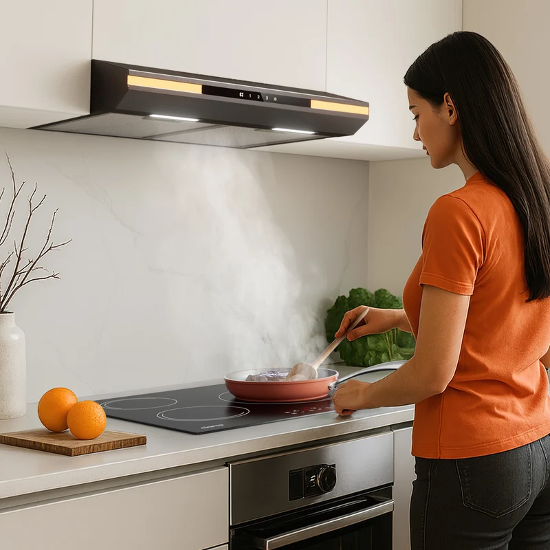 Ciarra 60cm Unterbau Dunstabzugshaube Flachschirm, Touch Steuerung, LED Beleuchtung, Aktivkohlefilter | CBCB6921