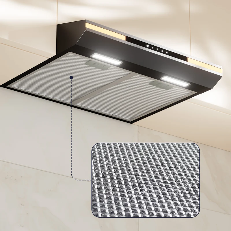Ciarra 60cm Unterbau Dunstabzugshaube Flachschirm, Touch Steuerung, LED Beleuchtung, Aktivkohlefilter | CBCB6921