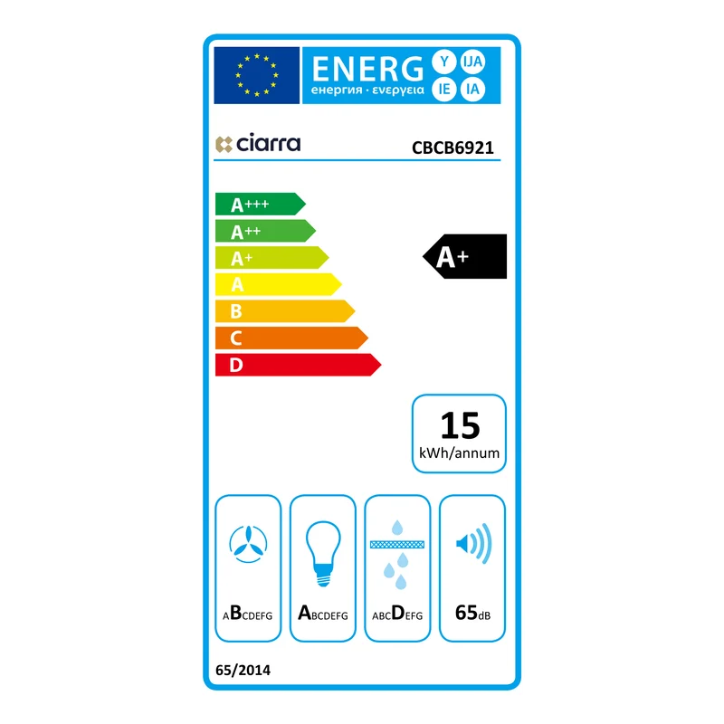 Ciarra 60cm Unterbau Dunstabzugshaube Flachschirm, Touch Steuerung, LED Beleuchtung, Aktivkohlefilter | CBCB6921