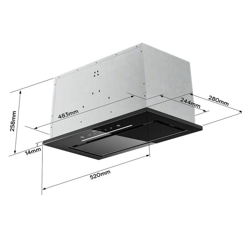 Ciarra 52cm Einbau Dunstabzugshaube Unterbau A Klasse, Umluft & Abluft, LED | CBCB5931A
