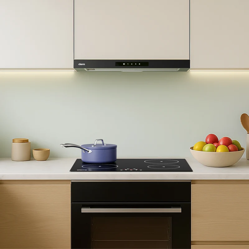 Ciarra 60cm Flachschirmhaube Einbau-Dunstabzugshaube ausziehbar Klasse A+, Touch, LED-Beleuchtung | CBCB6909A