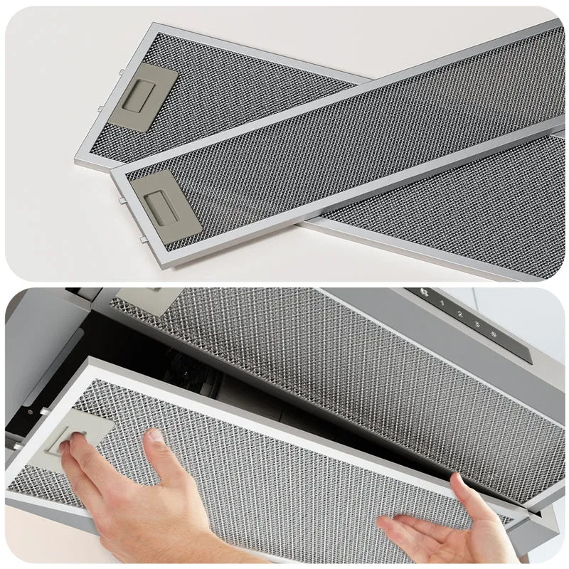 Ciarra 60cm Flachschirmhaube Einbau-Dunstabzugshaube ausziehbar Klasse A+, Dunstabzugshaube Unterbau Ausziehbar Flach, Touch, LED-Beleuchtung | CBCS6909A