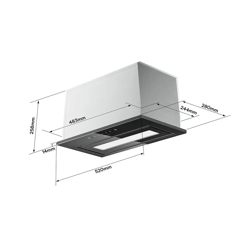 Ciarra 52cm Einbau Dunstabzugshaube A Klasse, Umluft & Abluft, LED | CBCB5931B