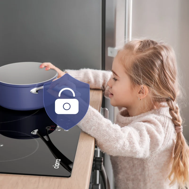 CIARRA Induktionskochfeld Autark Einbau 3 platten 9 Leistungsstufen | CABBIH3-F