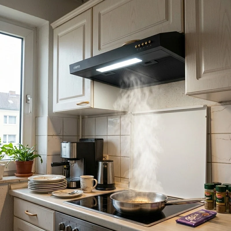 Ciarra Einbau Unterbau Integrierte Unterbauhaube Dunstabzugshaube 60cm, Geeignet für Wohnungen und Studentenwohnheime | CBCB6903D-B