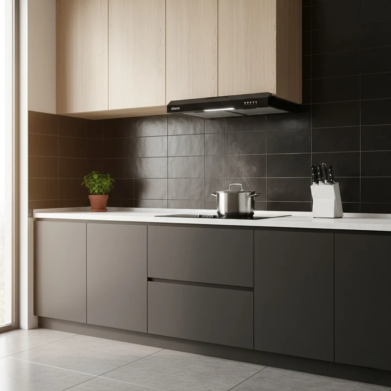 Ciarra Einbau Unterbau Integrierte Unterbauhaube Dunstabzugshaube 60cm, Geeignet für Wohnungen und Studentenwohnheime | CBCB6903D-B
