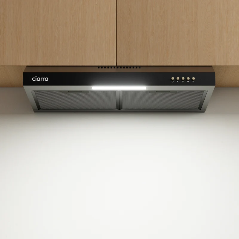 Ciarra Einbau Unterbau Integrierte Unterbauhaube Dunstabzugshaube 60cm, Geeignet für Wohnungen und Studentenwohnheime | CBCB6903D-B