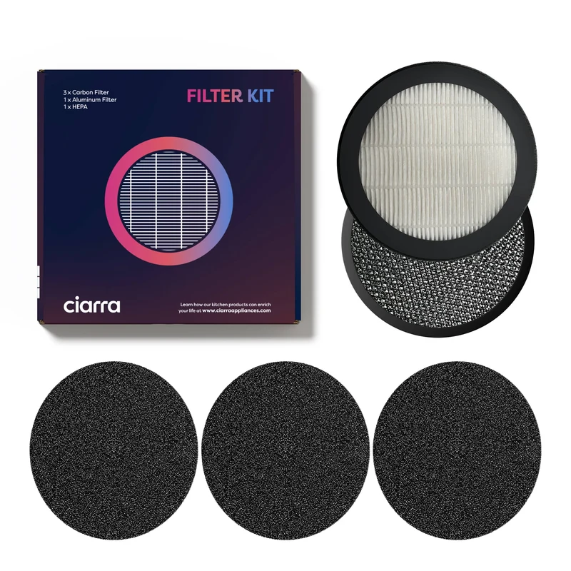 Ciarra HOOD TO GO Ersatzfilterset & CoverPlus, 1 Jahr erweiterte Garantie | CBCF008S