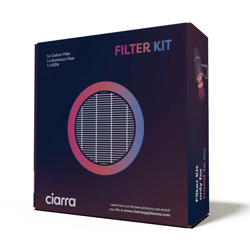 Ciarra HOOD TO GO Ersatzfilterset & CoverPlus, 1 Jahr erweiterte Garantie | CBCF008S