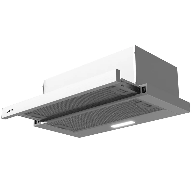 Ciarra Dunstabzugshaube Unterbau Ausziehbar Flach Flachschirm-Dunstabzugshaube 60cm Abluft oder Umluft | CBCS6906D