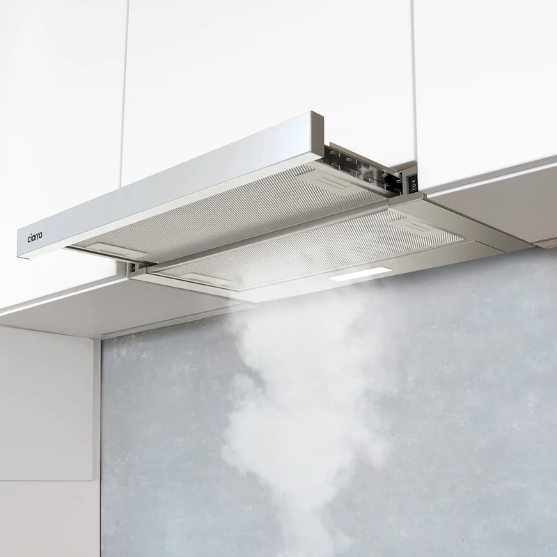 Ciarra Dunstabzugshaube Unterbau Ausziehbar Flach Flachschirm-Dunstabzugshaube 60cm Abluft oder Umluft | CBCS6906D