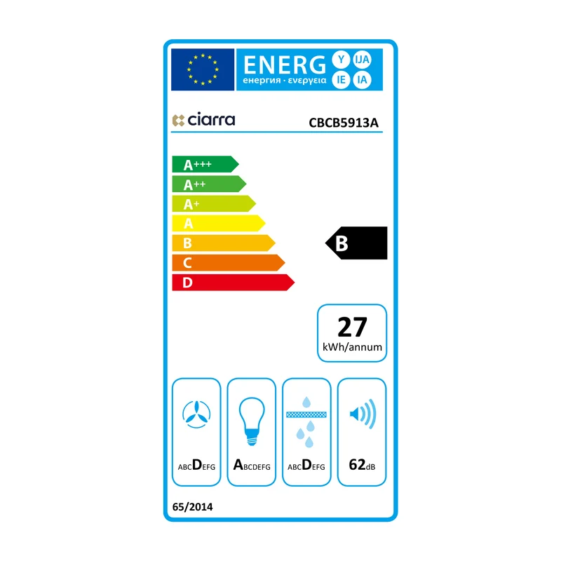 Ciarra Einbau Unterbau Integrierte Dunstabzugshaube 52cm Ohne Abluft | CBCB5913A-B