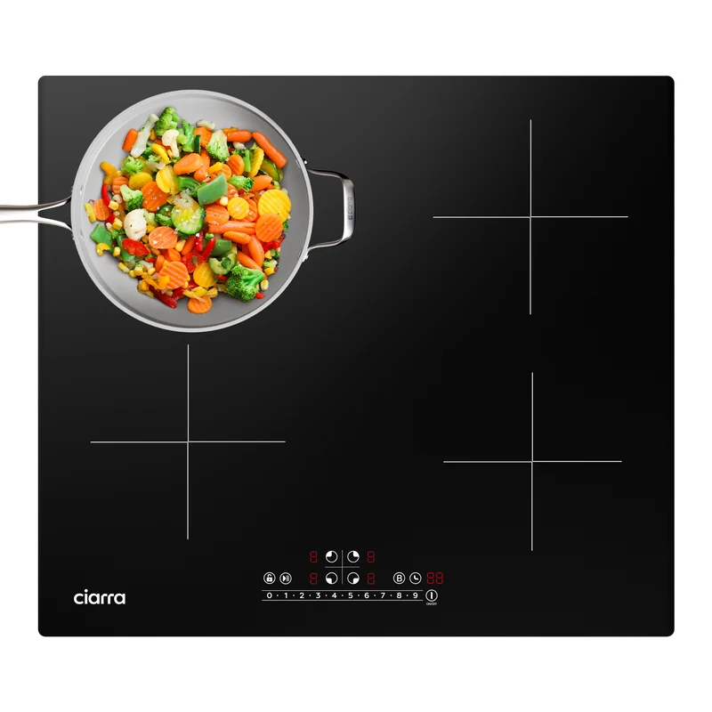 CIARRA 4 Zonen Einbau-Induktionskochfeld 60cm mit Booster 7200W | CBBIH4B