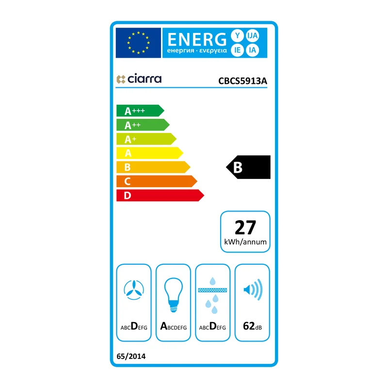 Ciarra Einbau Unterbau Integrierte Dunstabzugshaube 300m³/h 52cm Ohne Abluft | CBCS5913A