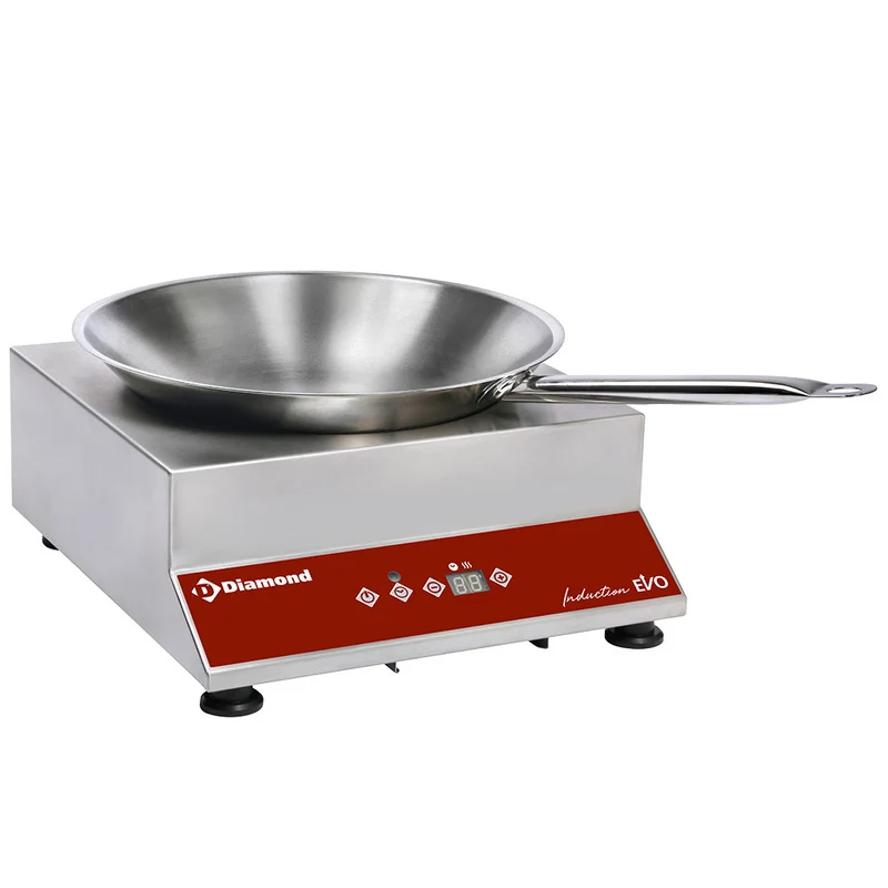 Induktionsplatte "Wok" + Wokpfanne, 3000 watt, kapazitive-Tasten - WOKI-35/43W