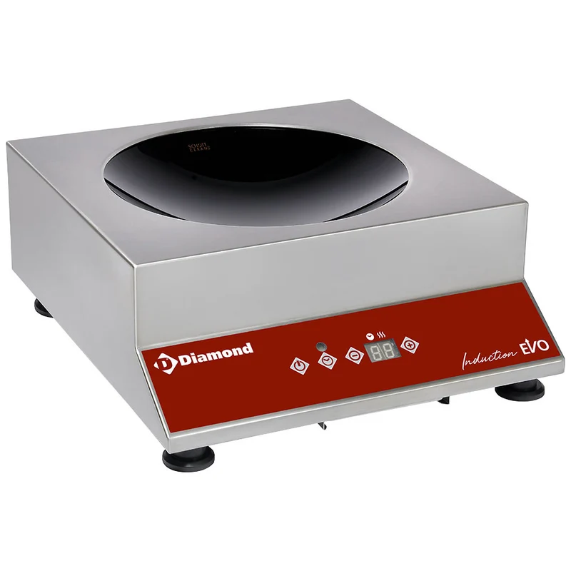 Induktionsplatte "Wok" + Wokpfanne, 3000 watt, kapazitive-Tasten - WOKI-35/43W