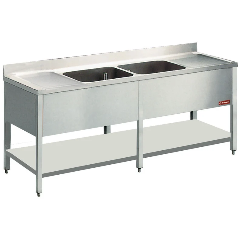 Spültisch 2 Becken und 2 Abtropfflächen - L2421-D-OCC_B