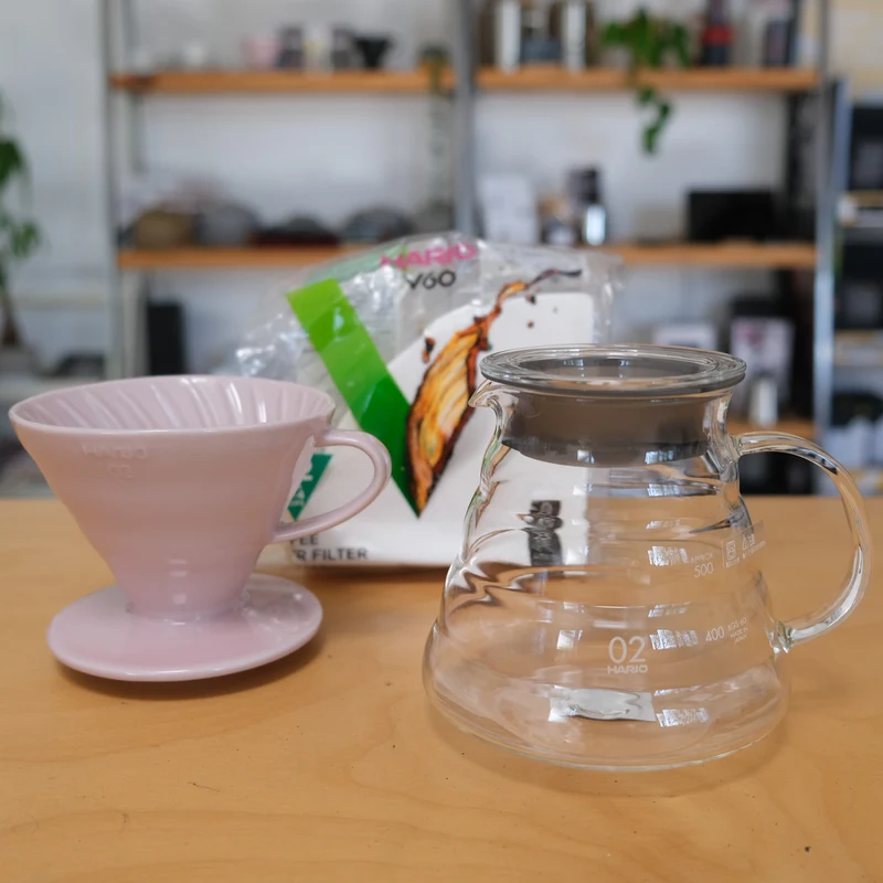 HARIO V60 Set Komplett | Handfilter, Glaskaraffe & Filterpapier