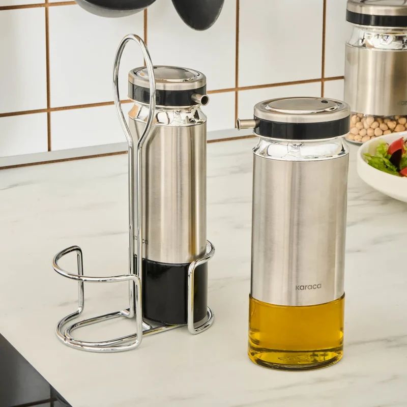 Karaca Stellum, 3 Parça Yağ ve Sirke Şişesi Seti, Inox