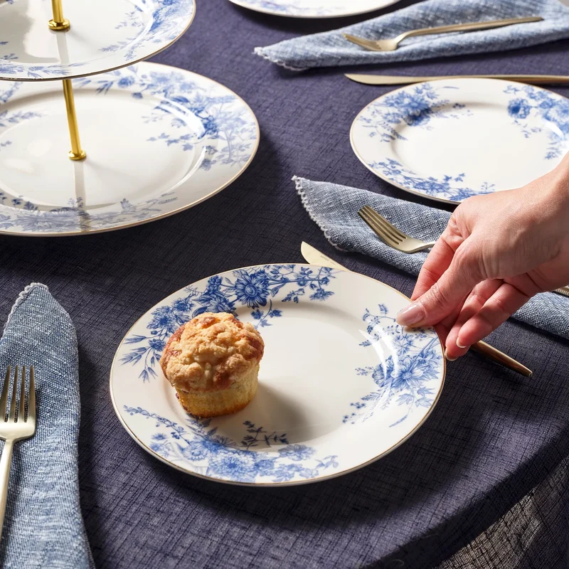 Karaca Delft 6 Kişilik 8 Parça Bone China Servis Seti, Mavi