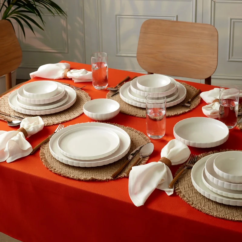Karaca Stream Bone China Pumpkin 6 Kişilik 24 Parça Yemek Takımı, Beyaz