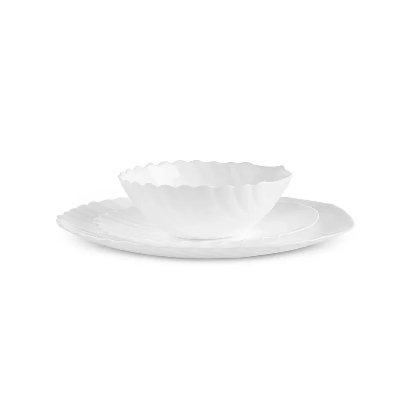 Karaca White Shell Opal Cam 18 Parça 6 Kişilik Yemek Takımı