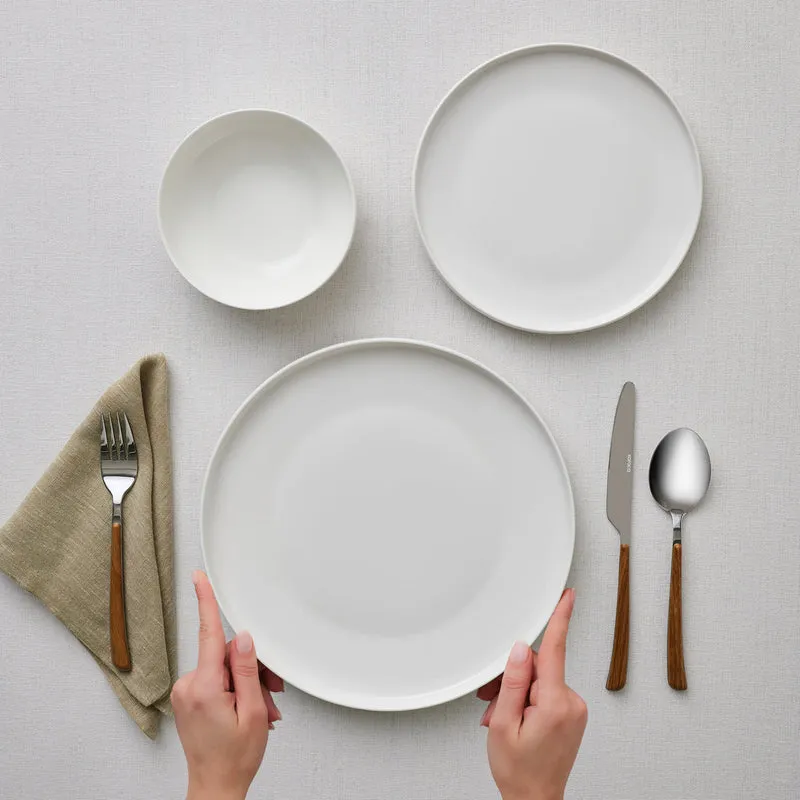 Karaca Stream Bone China Saturn 4 Kişilik 12 Parça Yemek Takımı, Beyaz