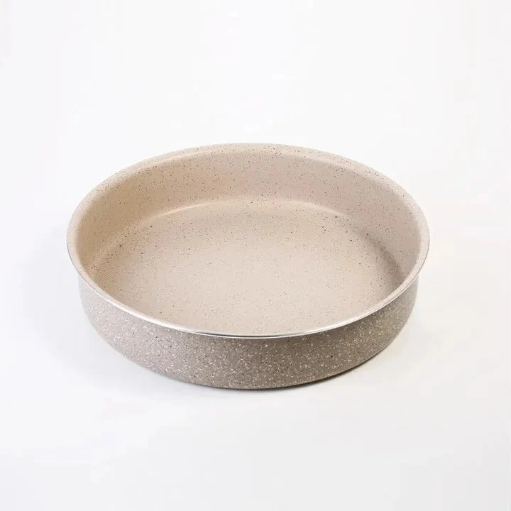 Yuvarlak Granit Fırın Kabı - Krem | 36 cm